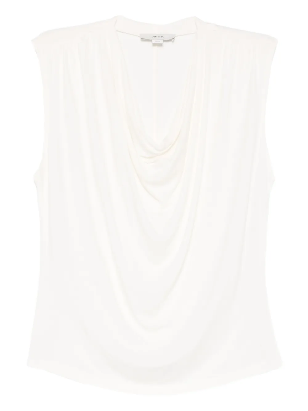 Vince Cowl-neck Sleeveless Top In White