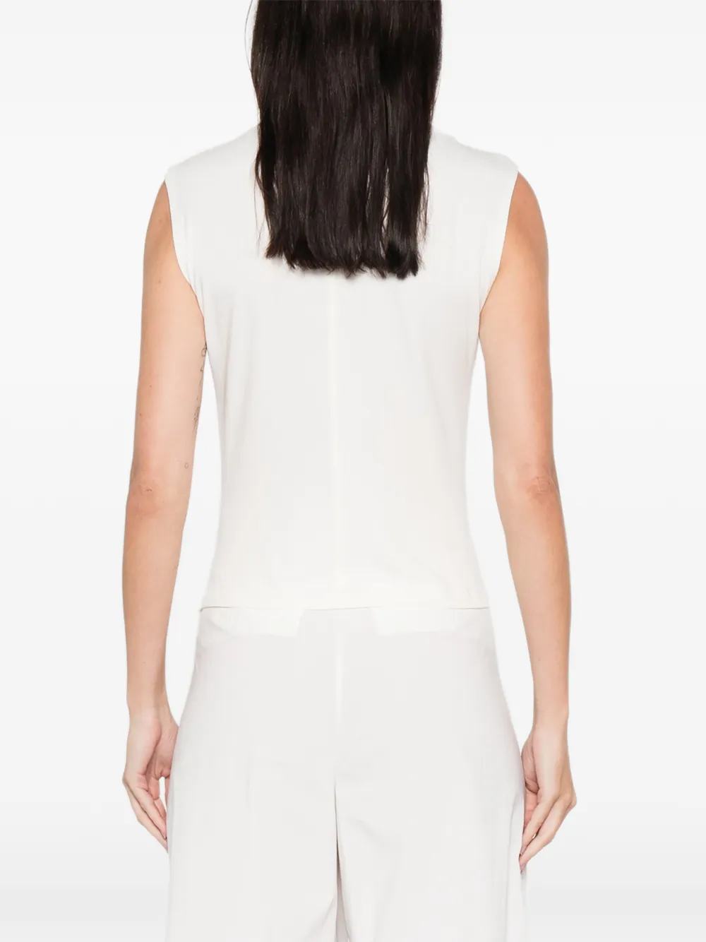 Vince Cowl-neck Sleeveless Top In White