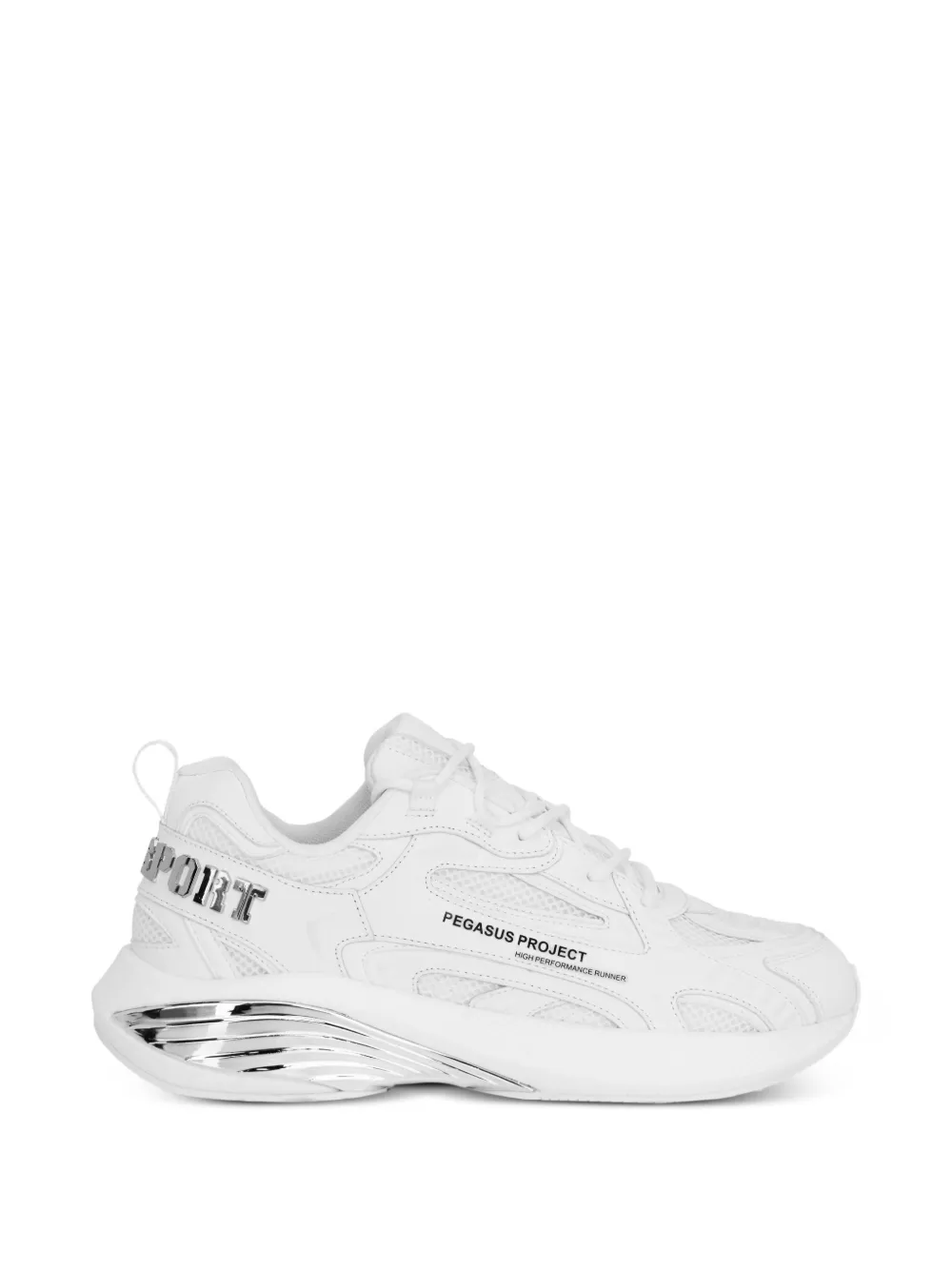 Plein Sport Pegasus Project Sneakers mit Logo-Schild - Weiß