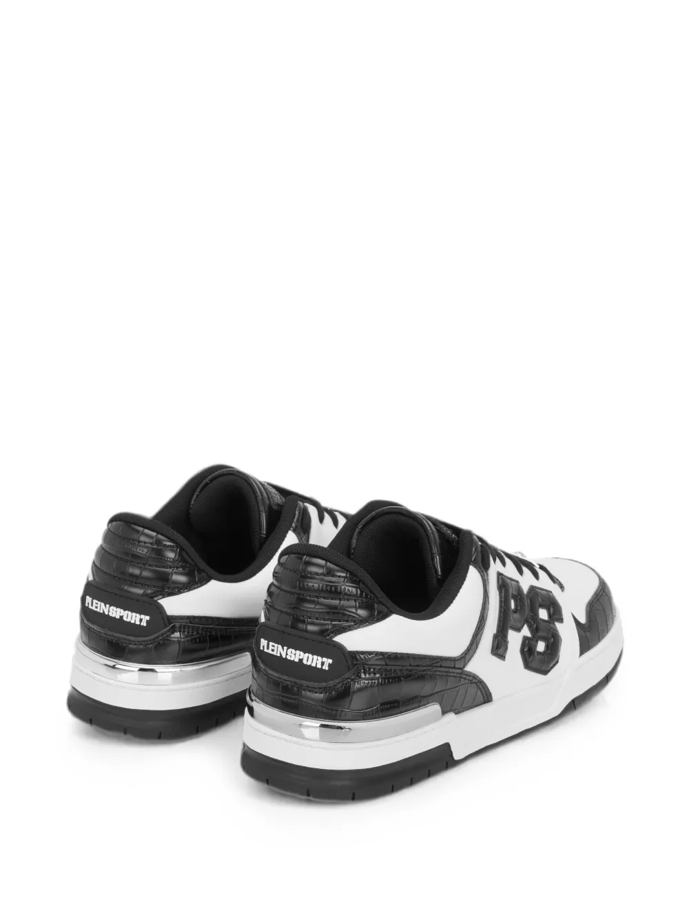 Plein Sport Sneakers met krokodillen-reliëf en geperforeerde neus Wit