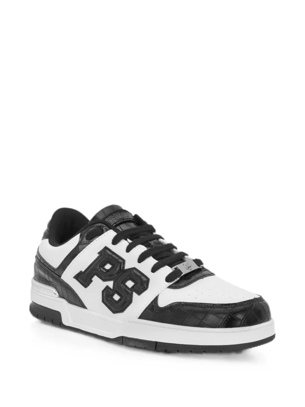 Plein Sport Sneakers met krokodillen-reliëf en geperforeerde neus Wit