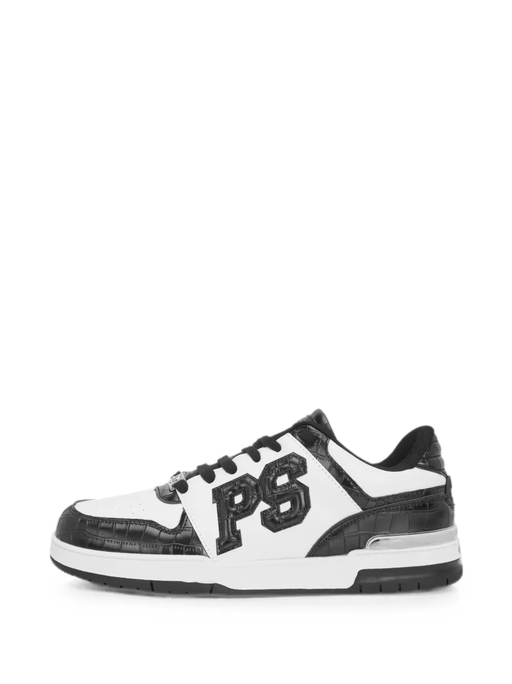 Plein Sport Sneakers met krokodillen-reliëf en geperforeerde neus Wit