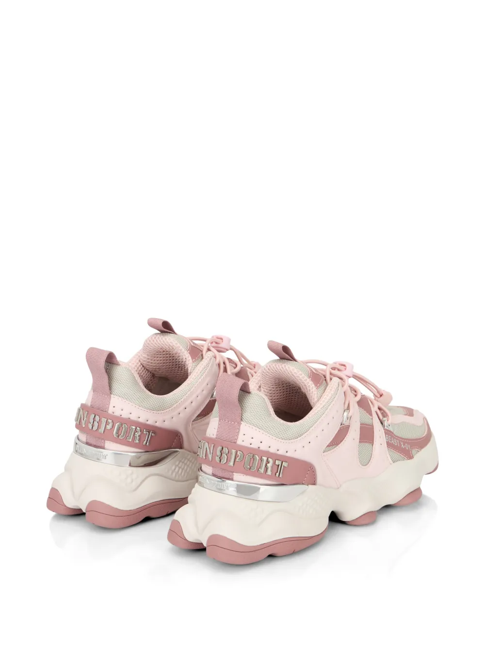 Plein Sport Runner Beast X-01 sneakers met vlakken Roze