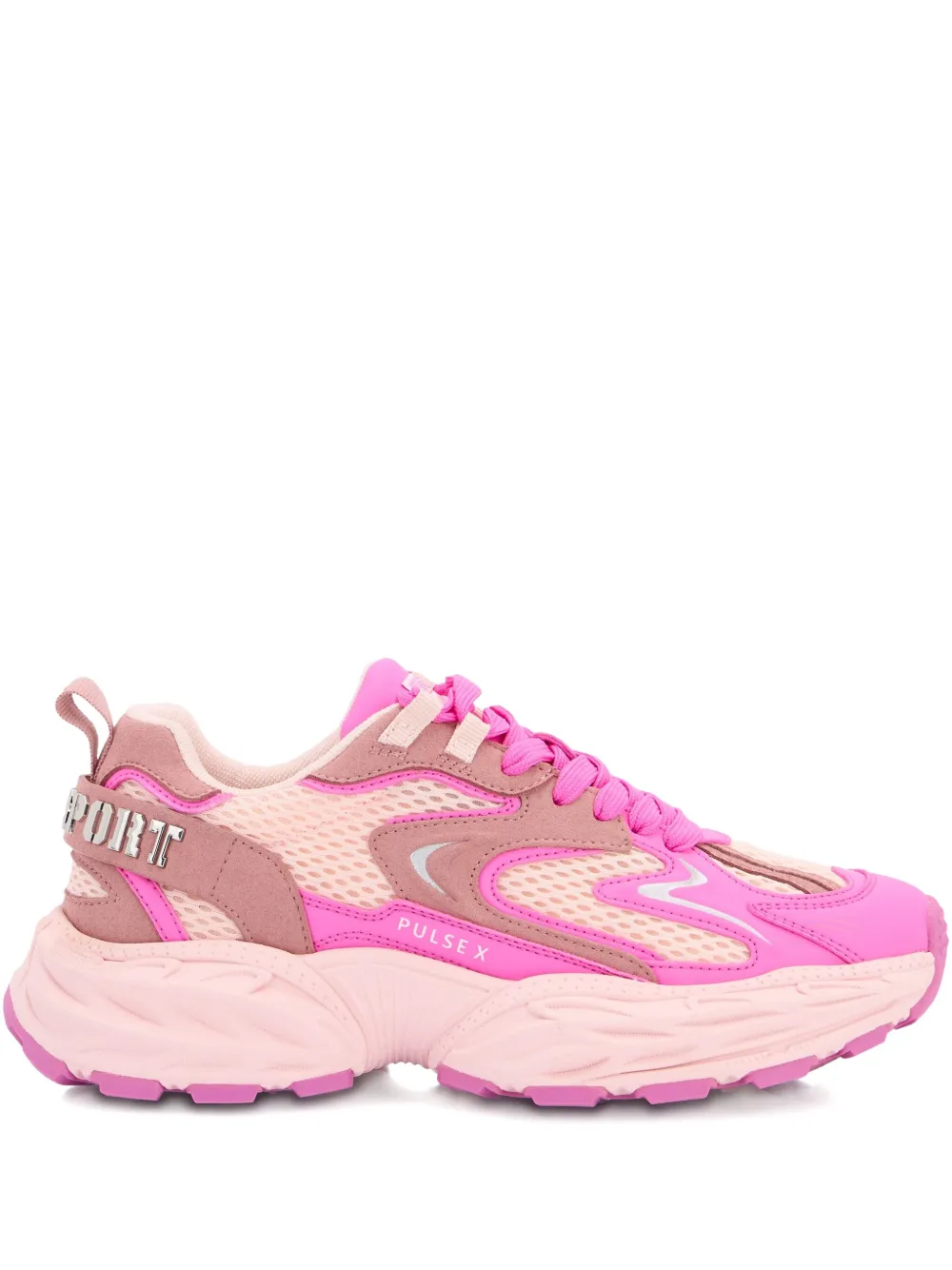 Plein Sport Pulse X mesh lettering sneakers | Pink | Image 1