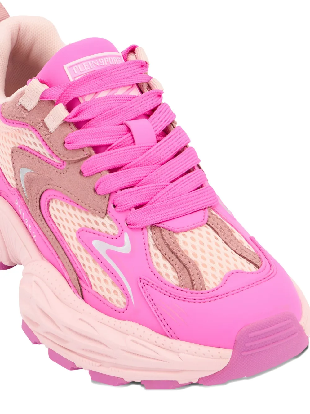 Plein Sport Pulse X sneakers met mesh en tekst Roze