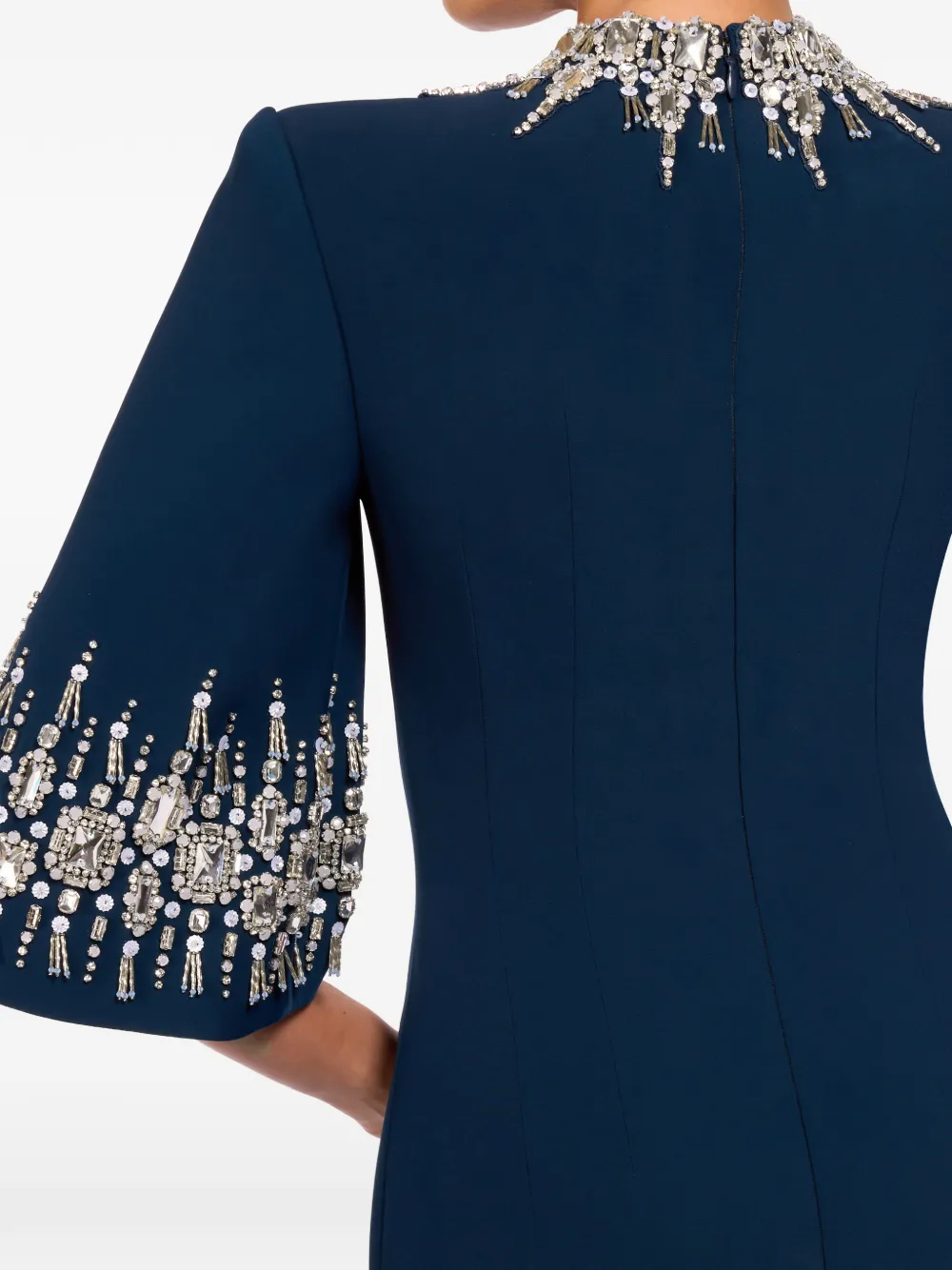 Jenny Packham Maxi-jurk met verfraaide kraag Blauw