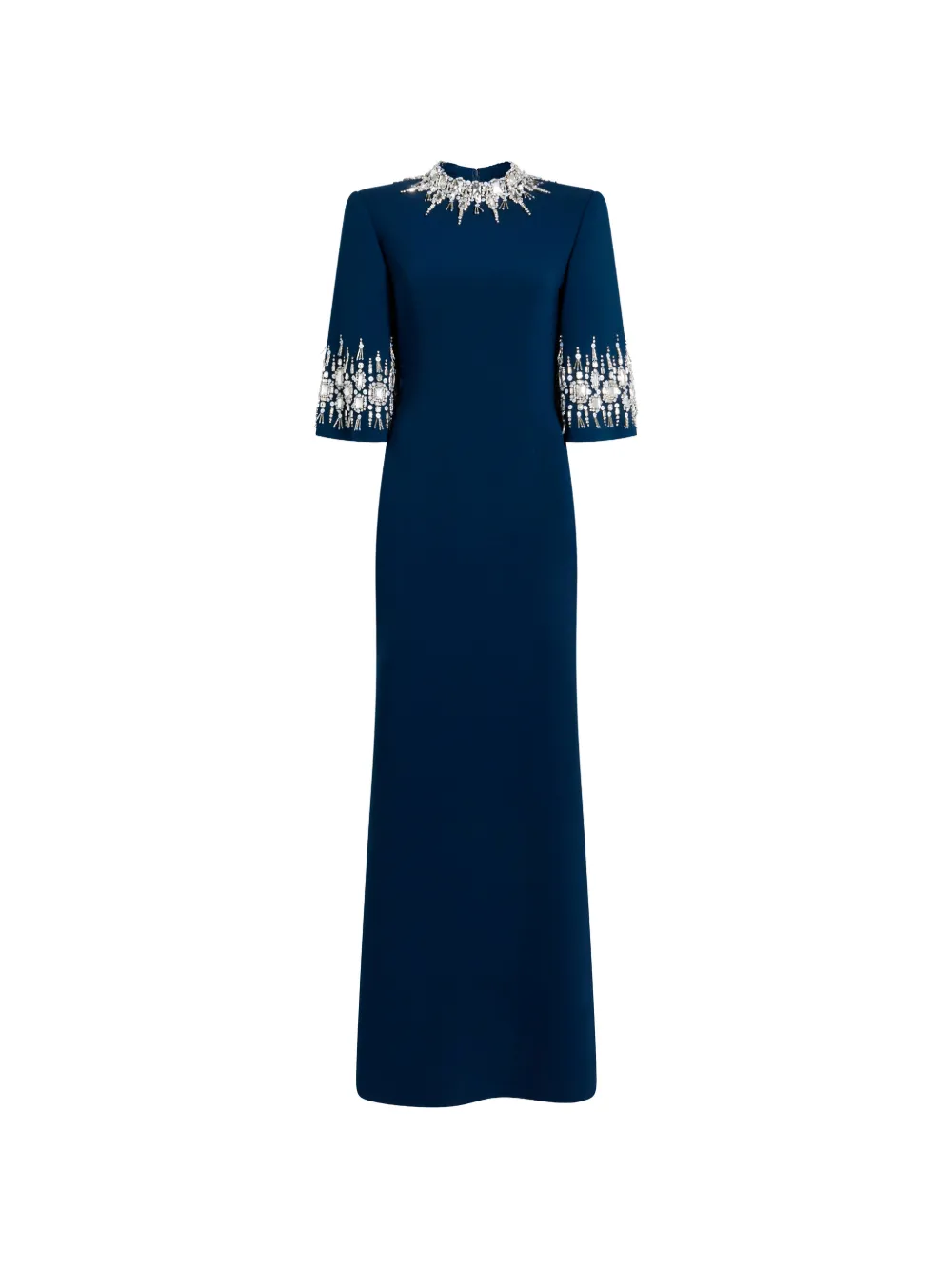 Jenny Packham embellished collar maxi dress - Blu
