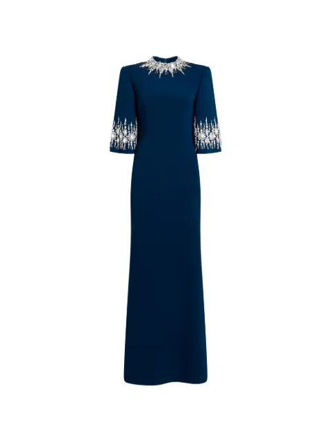 Jenny Packham embellished collar maxi dress