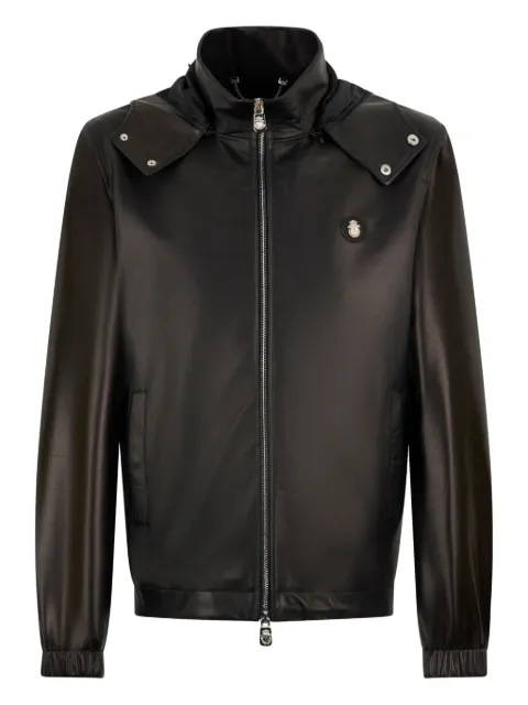 Billionaire hooded leather jacket