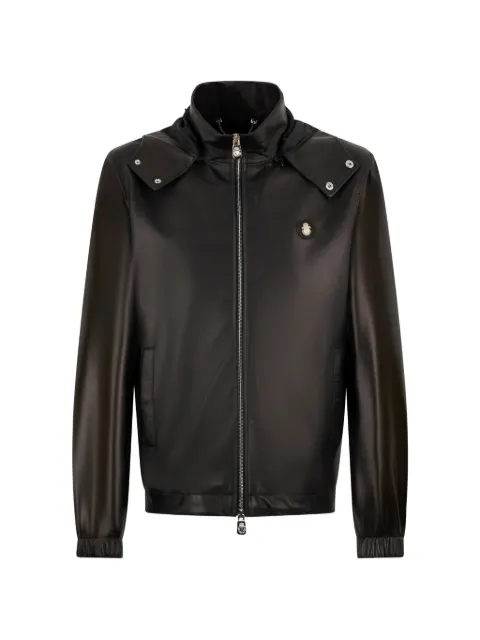 Billionaire hooded leather jacket