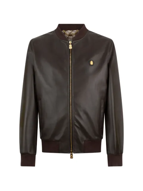 Billionaire zip-fastening leather jacket