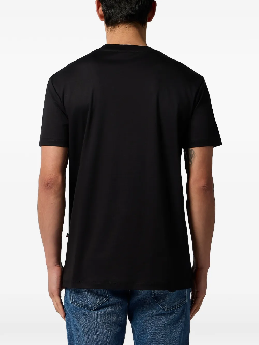 Billionaire T-shirt met logopatch en ronde hals Zwart