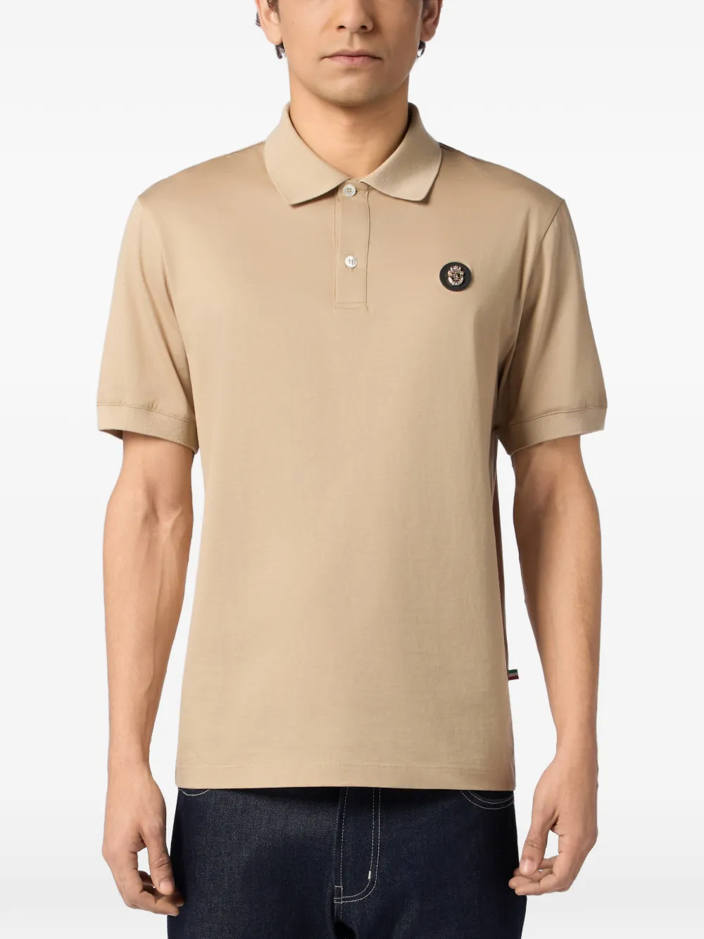 Billionaire Poloshirt met logopatch Beige