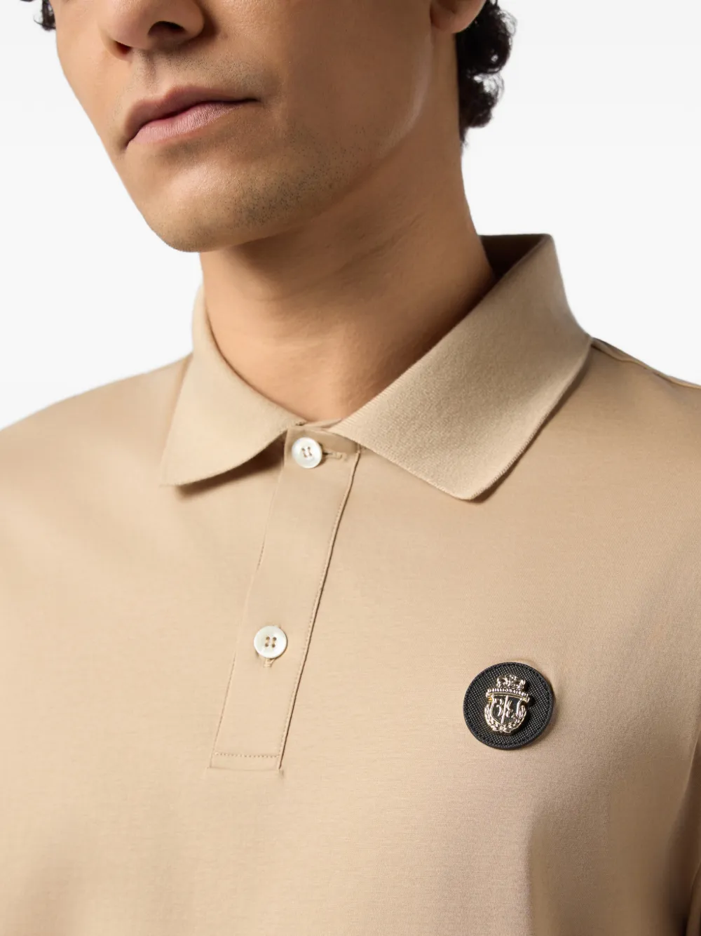 Billionaire Poloshirt met logopatch Beige