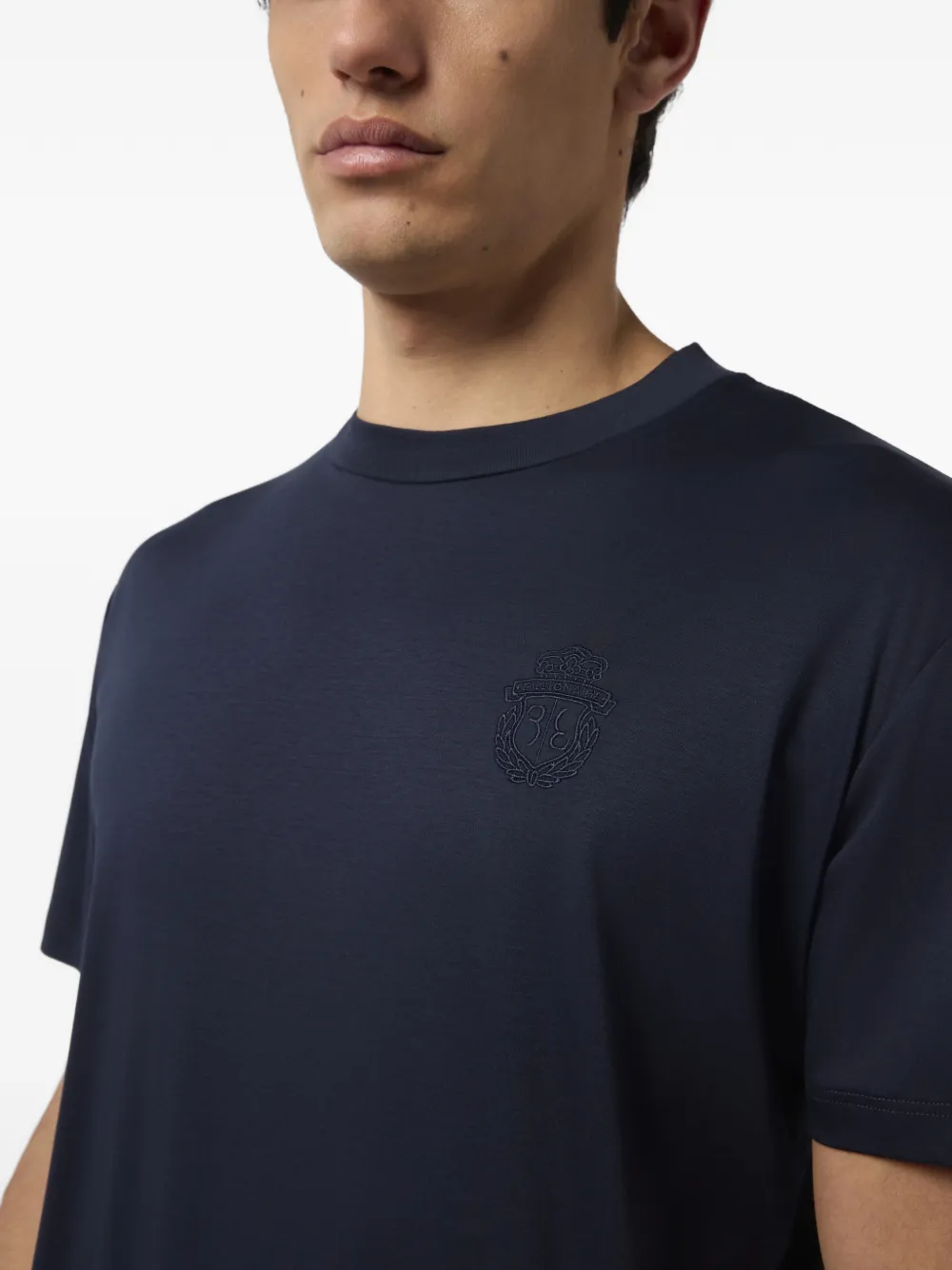 Billionaire T-shirt met geborduurd logo en ronde hals Blauw