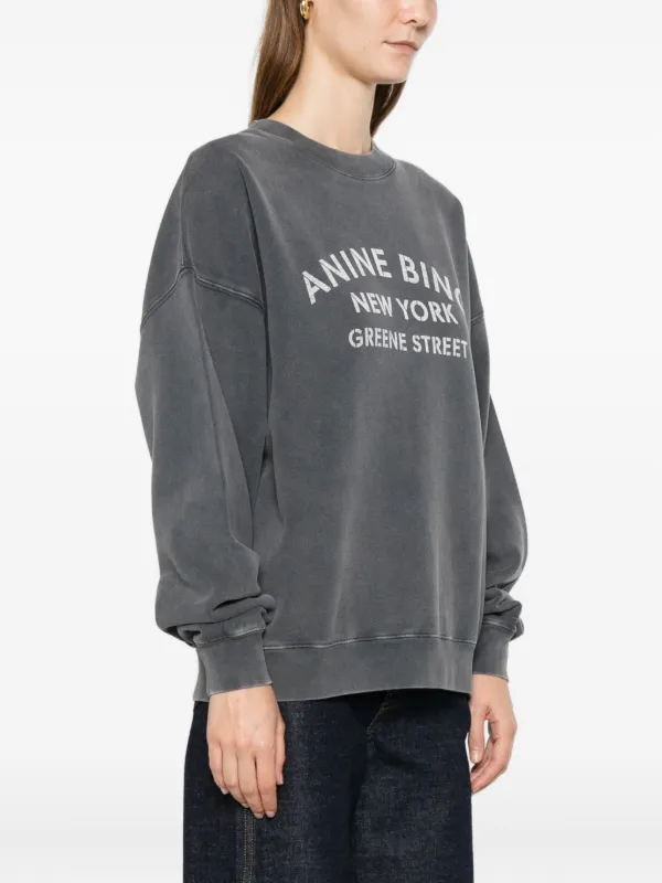 ANINE BING logo-print Sweater | Grey | FARFETCH