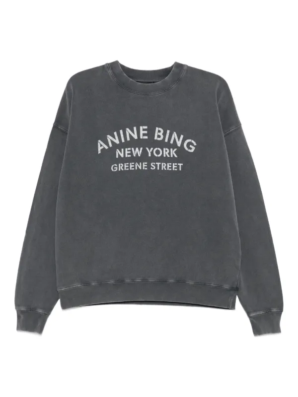 ANINE BING logo-print Sweater | Grey | FARFETCH JO