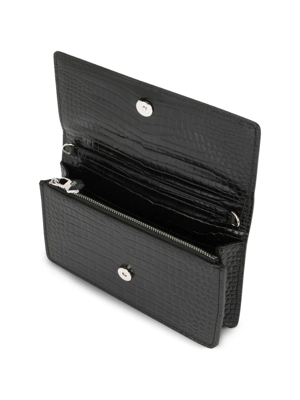 Philipp Plein Clutch met kettingband en logodetail Zwart
