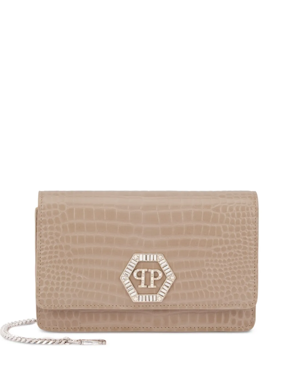 Philipp Plein hexagon-logo clutch bag - Toni neutri