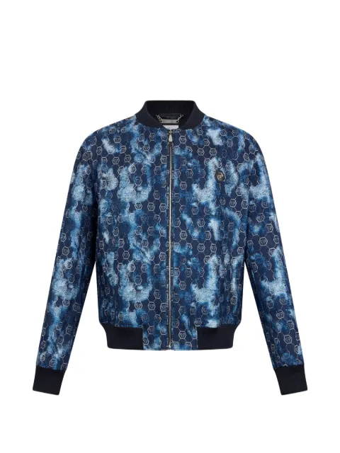 Philipp Plein jacquard denim bomber jacket