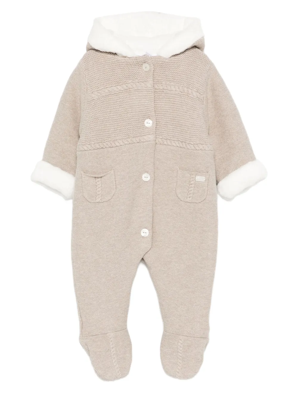 Tartine Et Chocolat hooded pocket playsuit – Neutrals