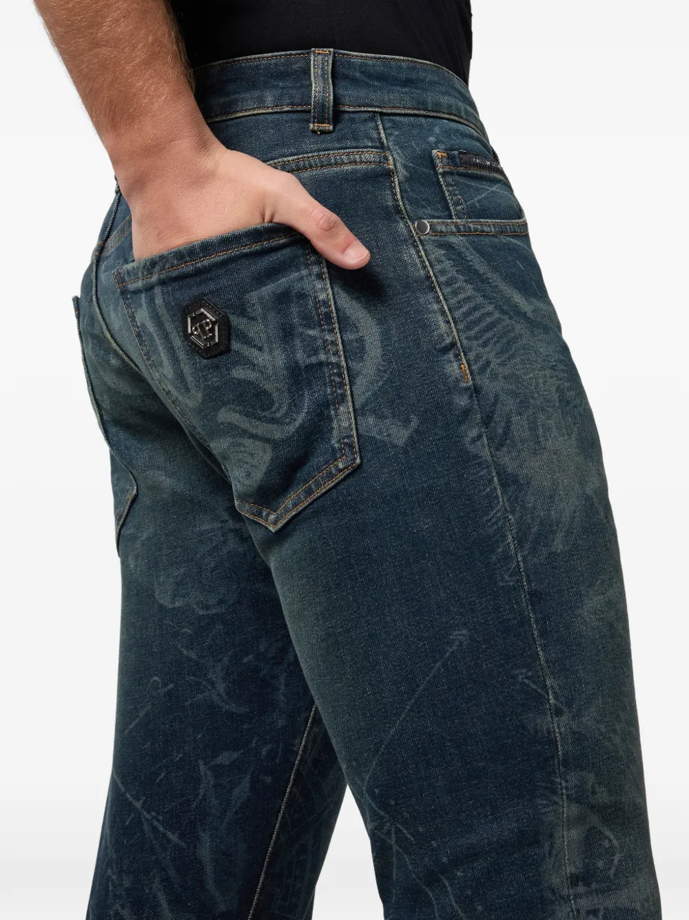 Philipp Plein Straight jeans Blauw