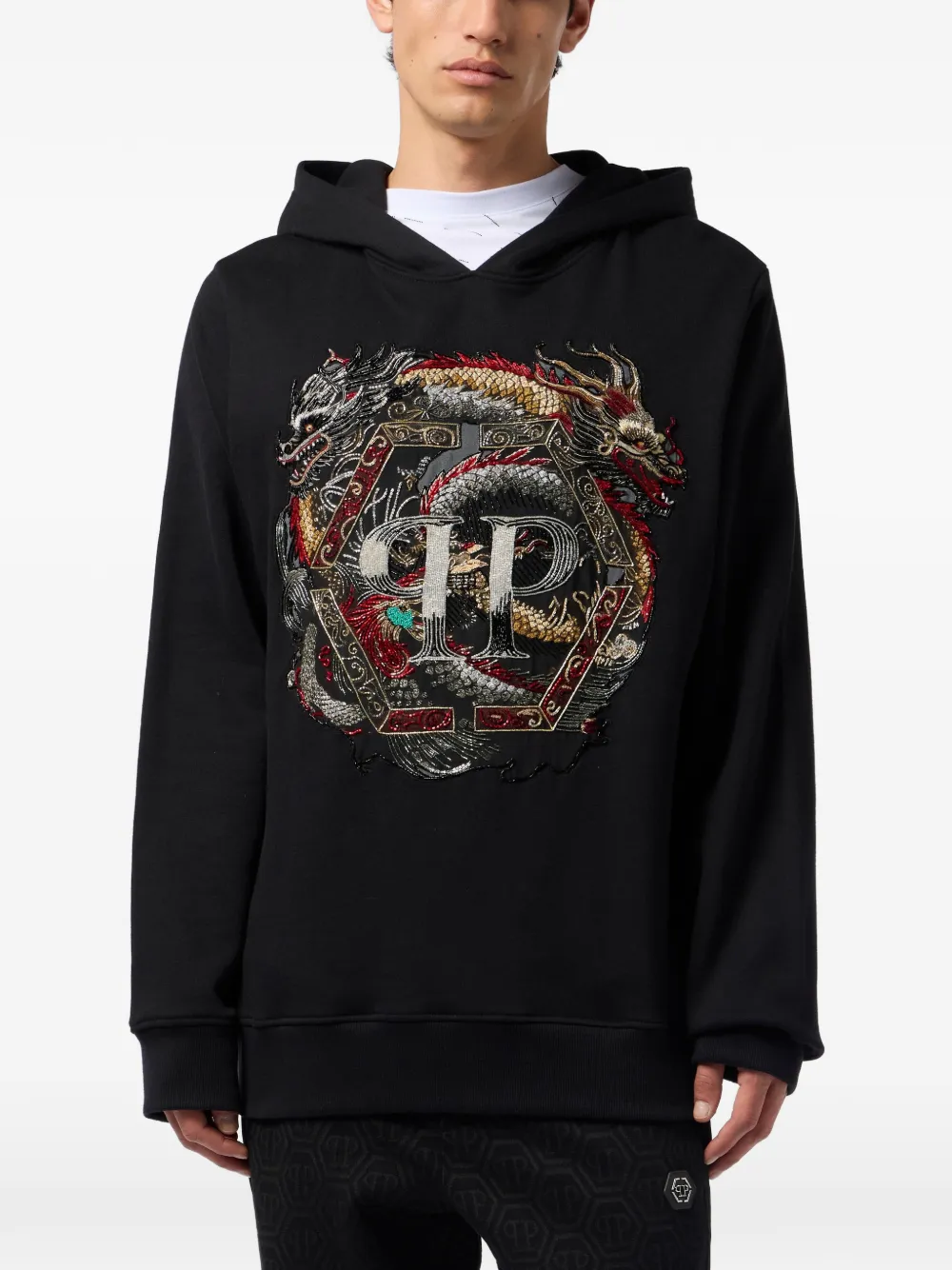 Philipp Plein Hoodie met grafische print Zwart