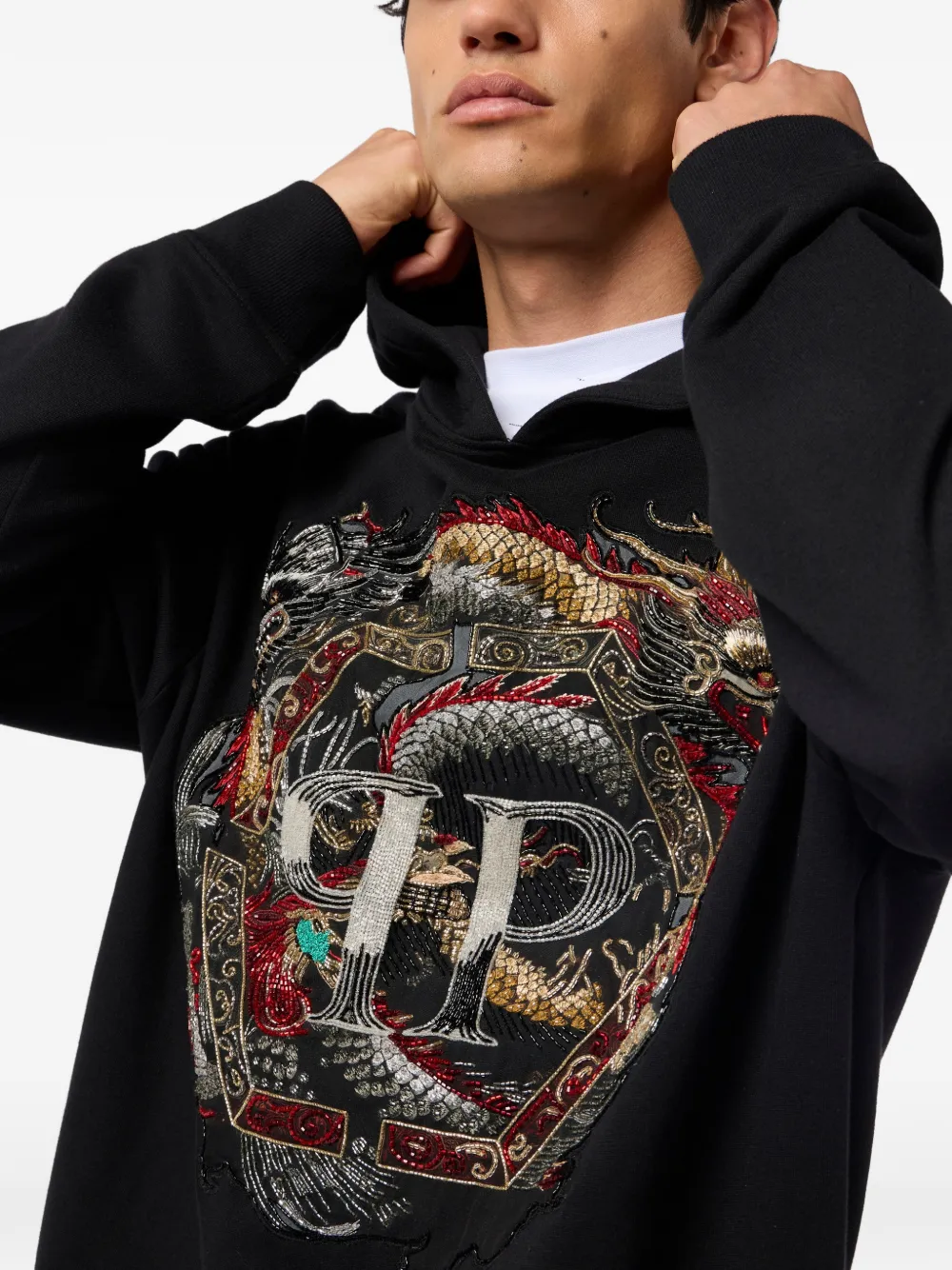 Philipp Plein Hoodie met grafische print Zwart