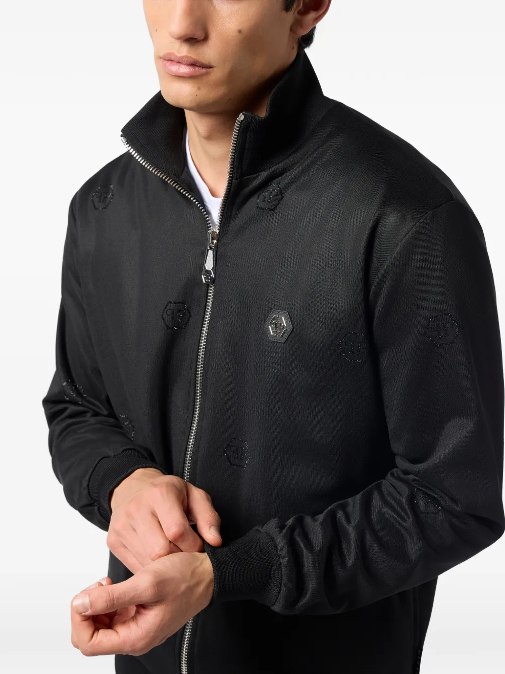 Philipp Plein Sportjack met monogram-print Zwart