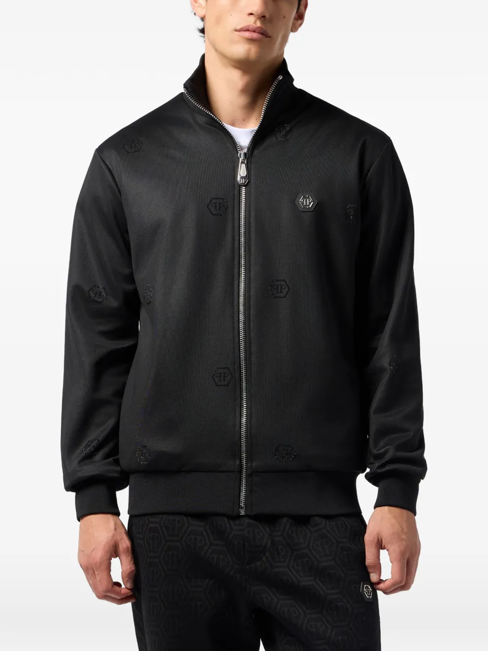  Philipp Plein Monogram-pattern Sport Jacket - Black 