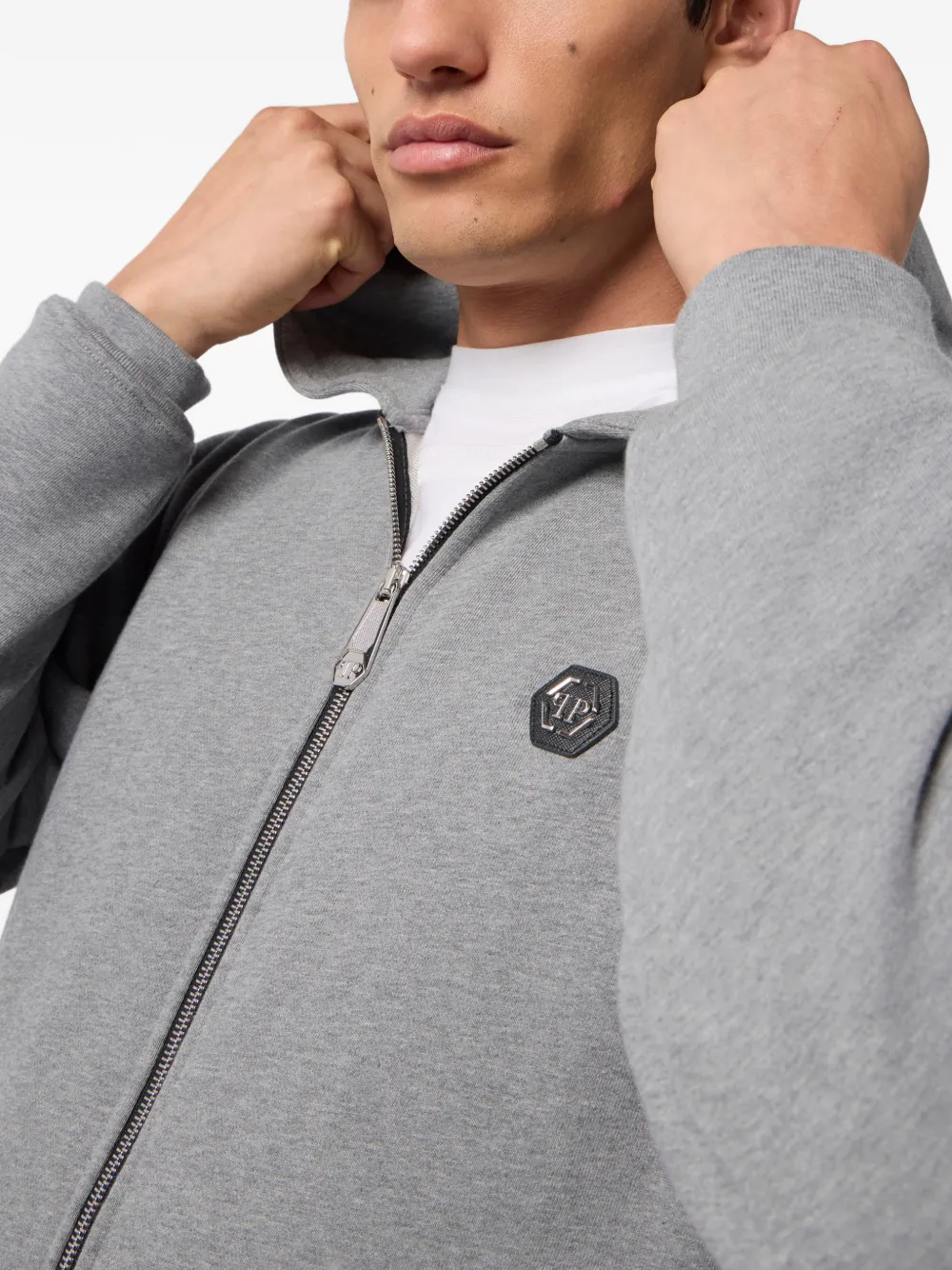 Philipp Plein Hoodie met rits Grijs