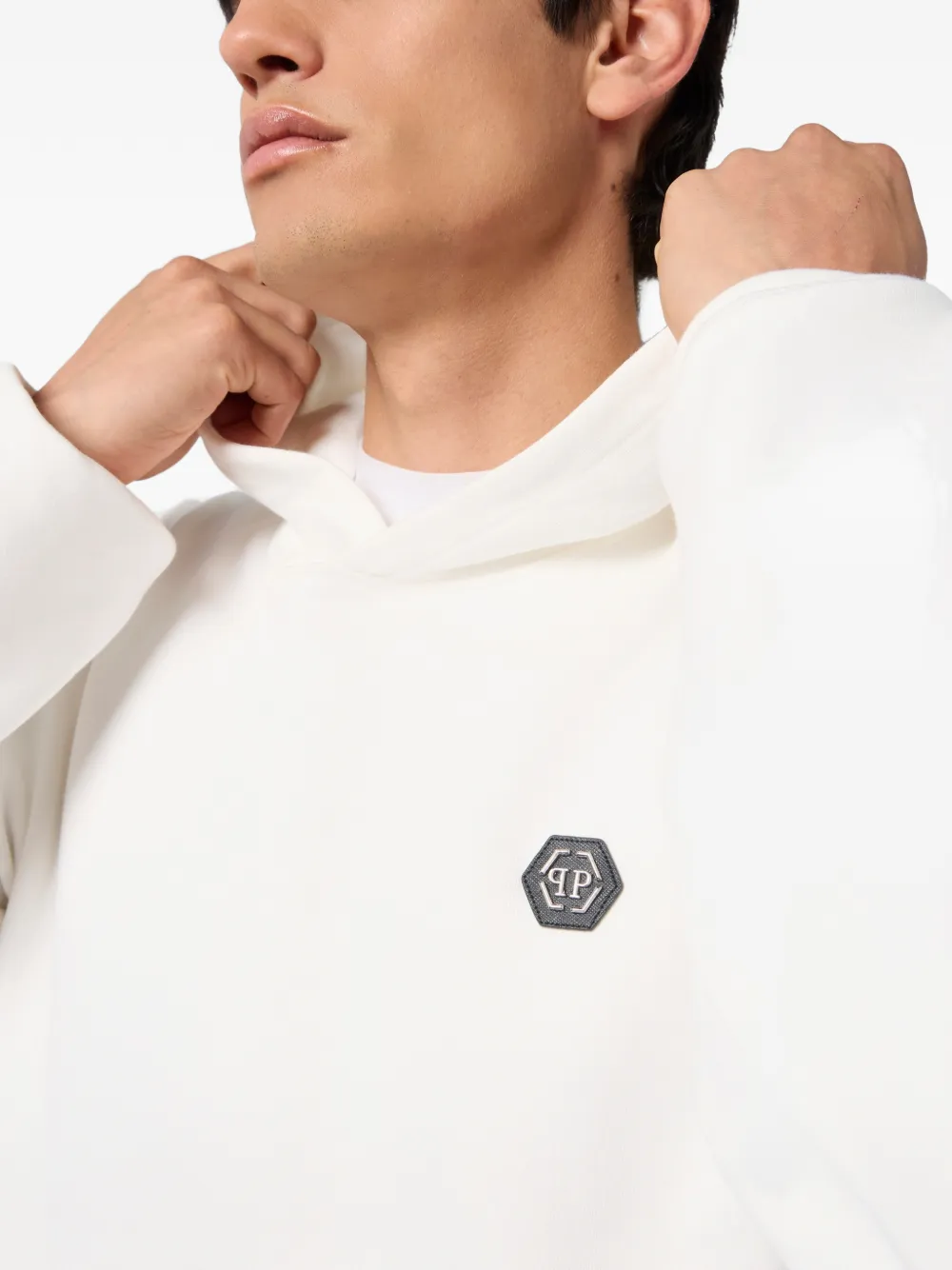 Philipp Plein Hoodie met logodetail Beige