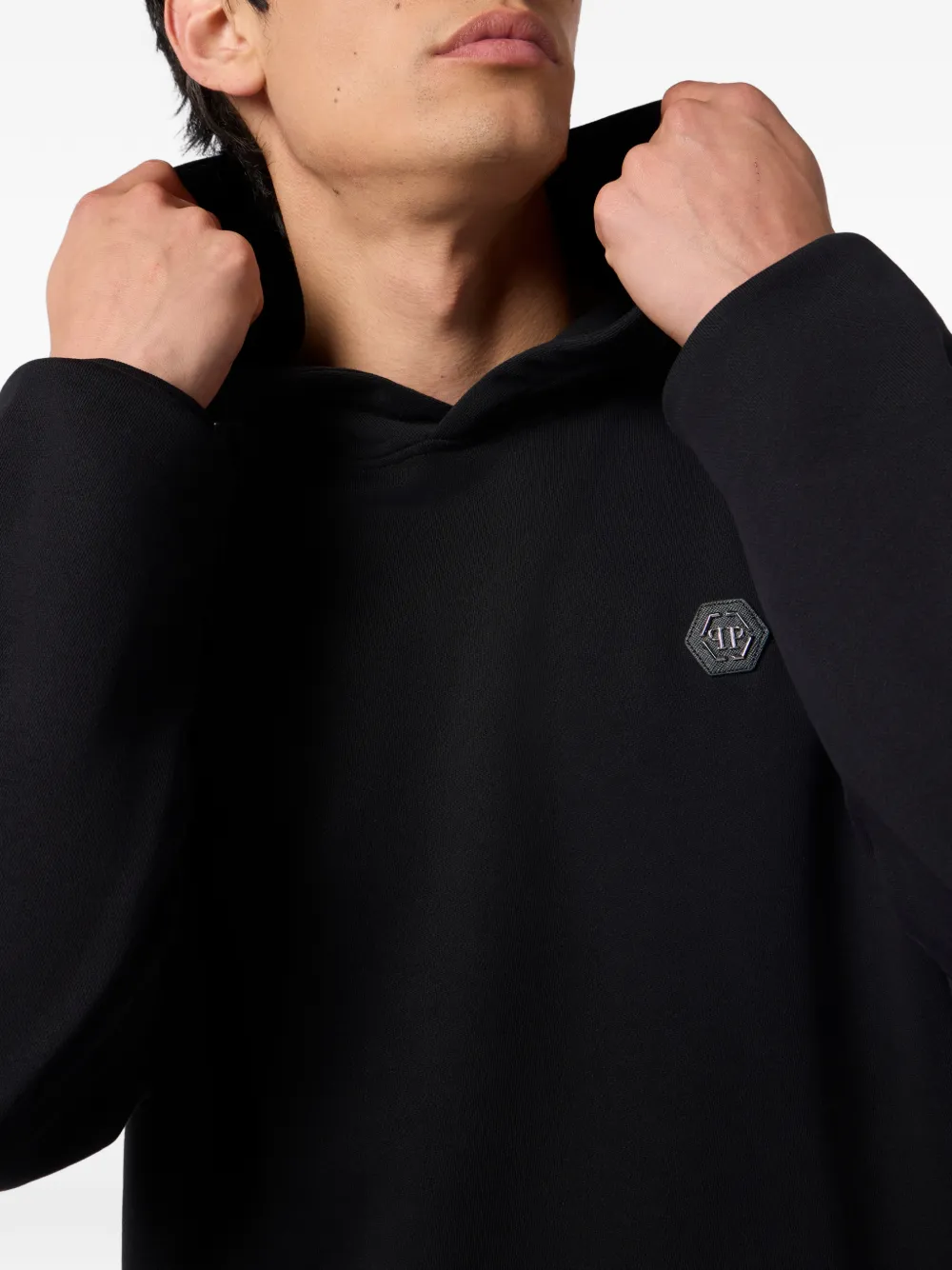 Philipp Plein Hoodie met opgestikte zak Zwart