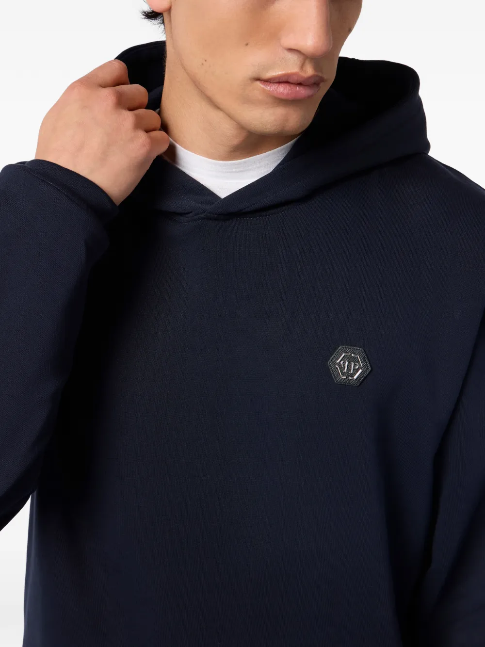 Philipp Plein Hoodie met logodetail Blauw