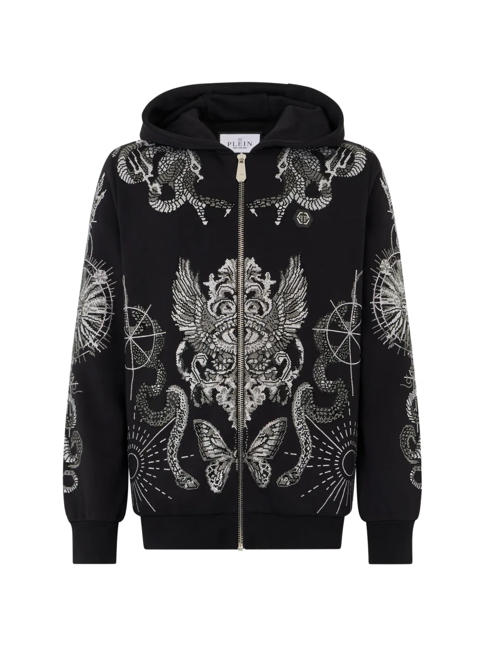Philipp Plein long-sleeve zip-fastening hoodie - Nero