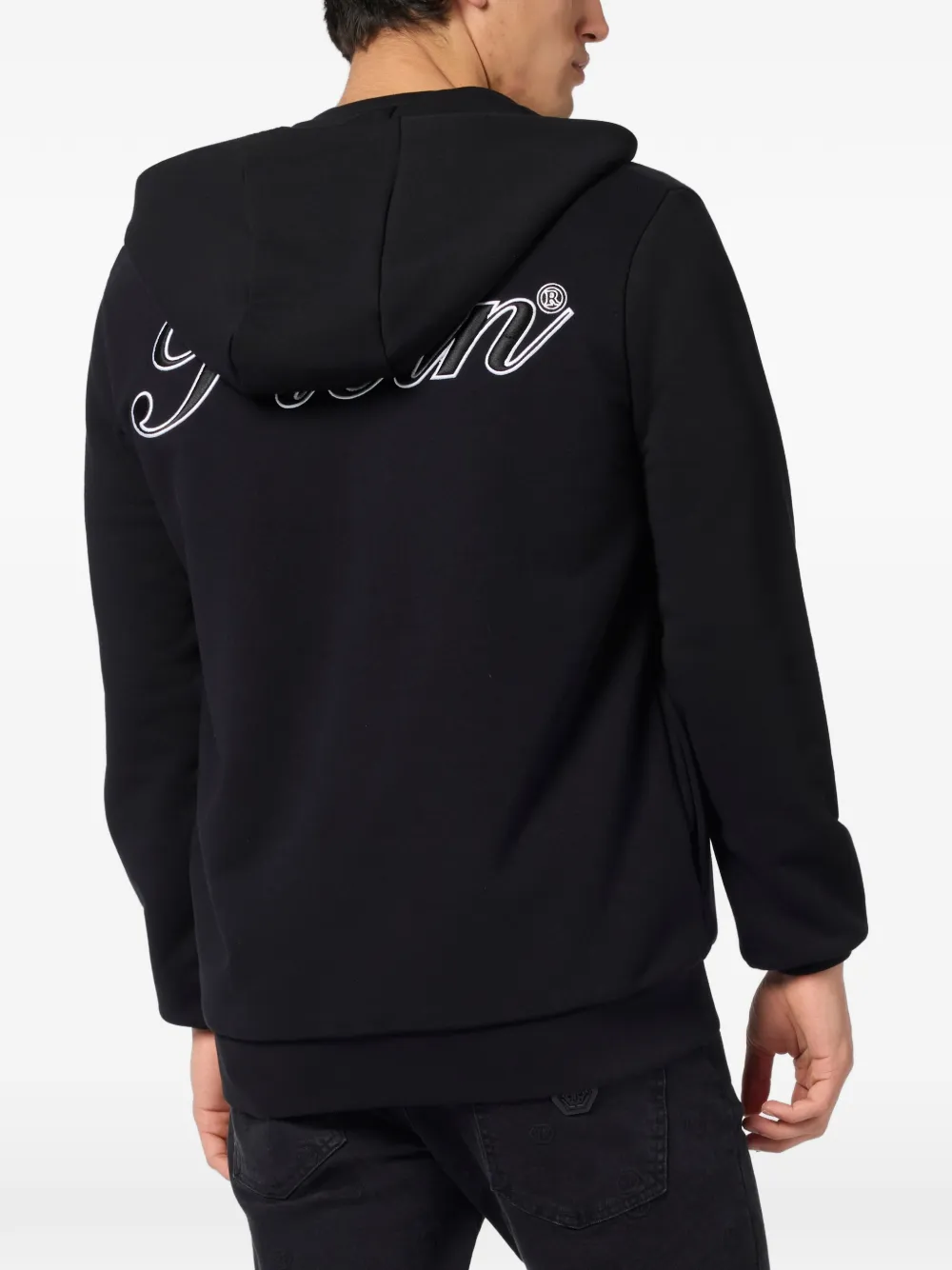 Philipp Plein Hoodie met geborduurd logo Zwart