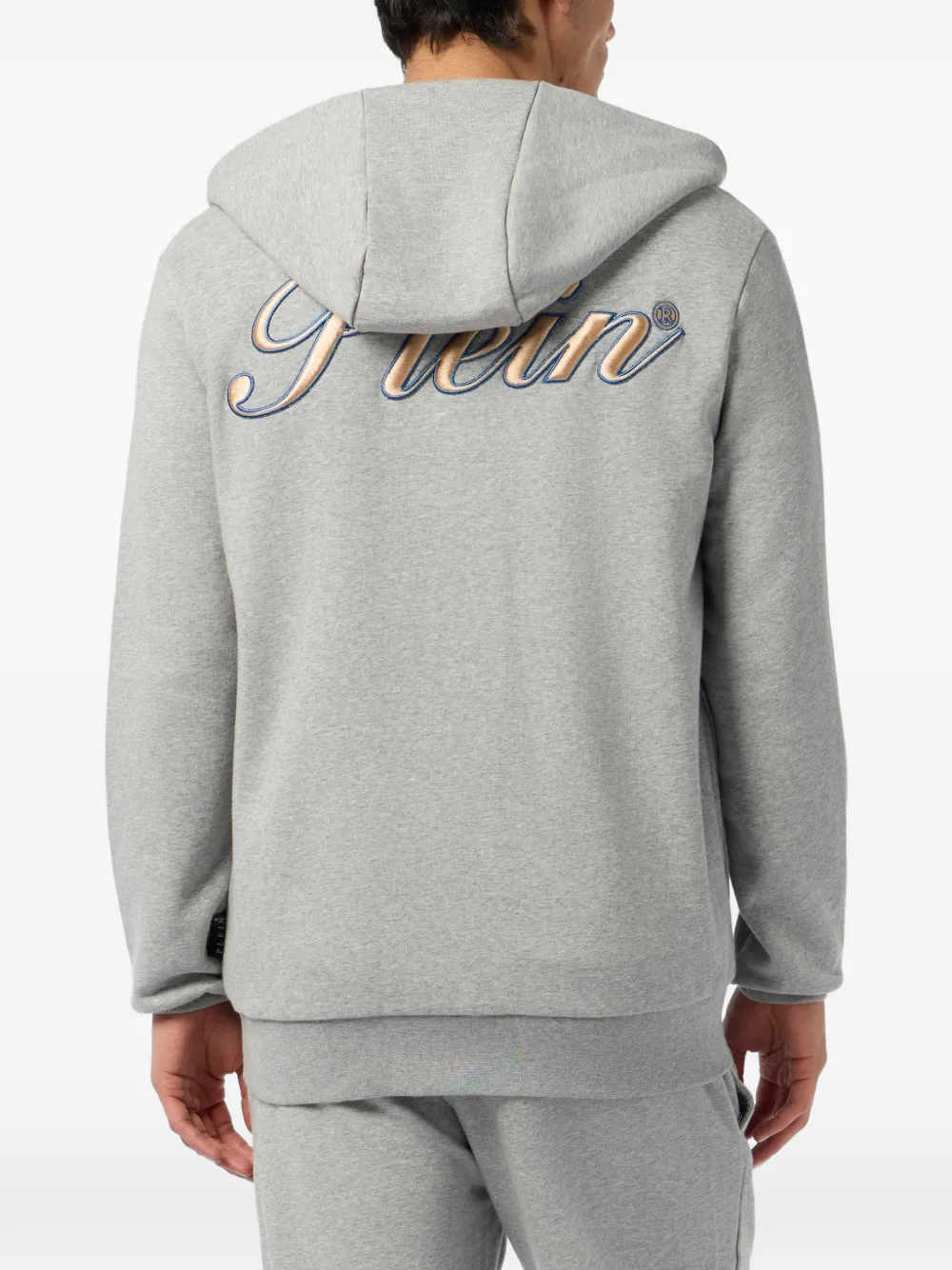Philipp Plein Hoodie met geborduurd logo Grijs