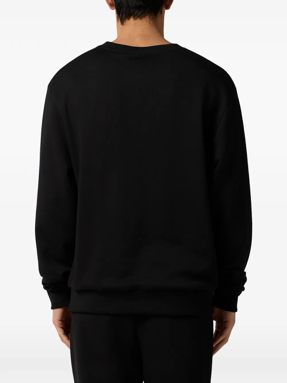 Plein Sport Sweater met fleece patch Zwart
