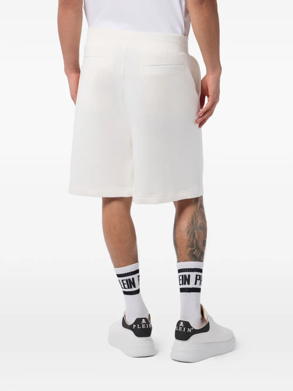 Philipp Plein Zwembroek met logoprint Beige