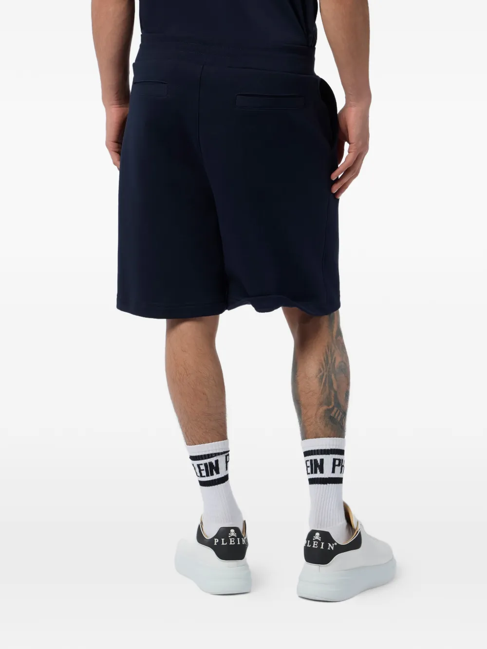 Philipp Plein Trainingsshorts met logopatch Blauw