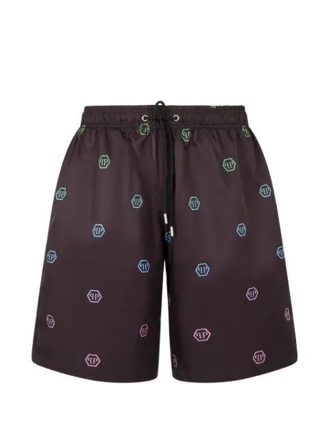 Philipp Plein monogram drawstring shorts