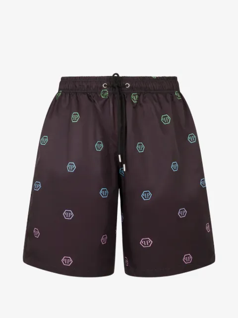 Philipp Plein shorts con cordones y monograma