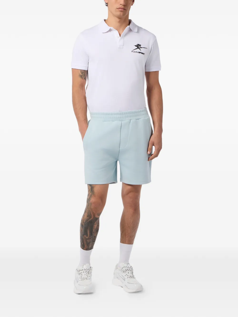 Plein Sport Shorts met logo-reliëf Blauw