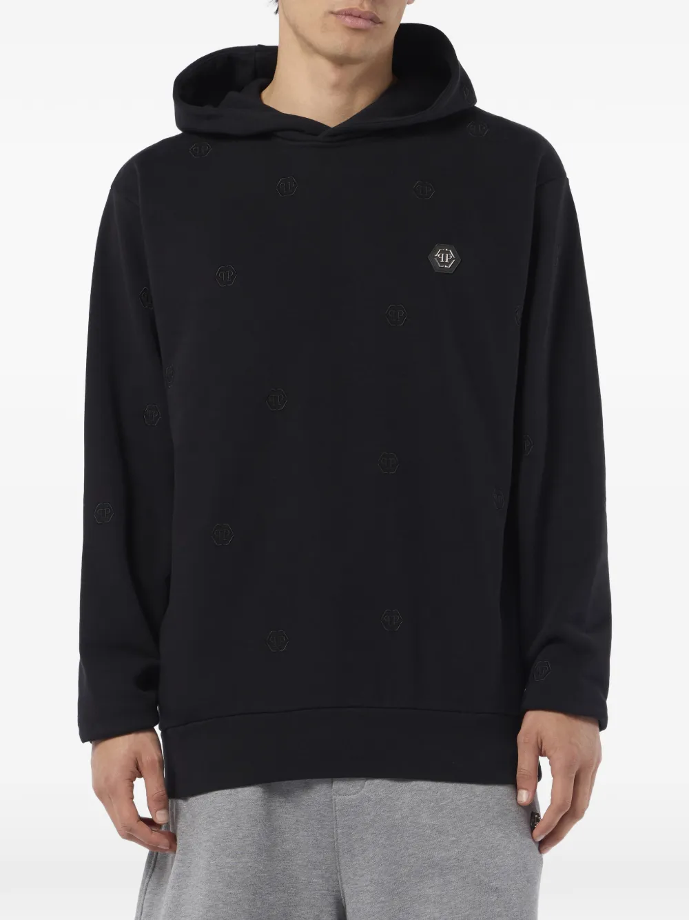 Philipp Plein Hoodie met logo-applicatie Zwart