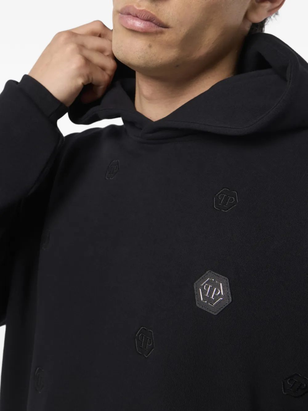 Philipp Plein Hoodie met logo-applicatie Zwart