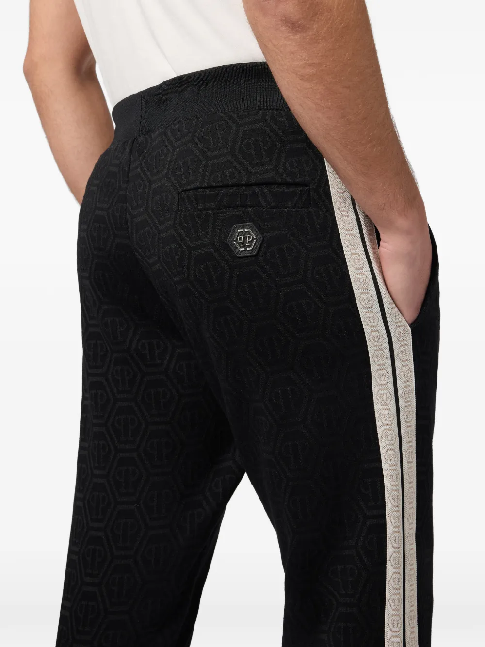 jacquard-monogram track pants