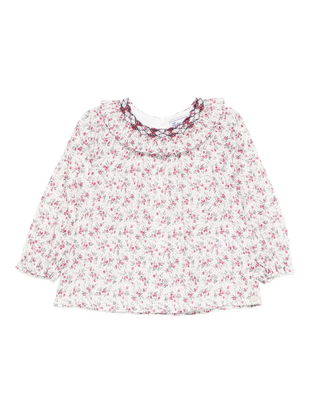 Tartine Et Chocolat Floral Embroidered Top In Multi