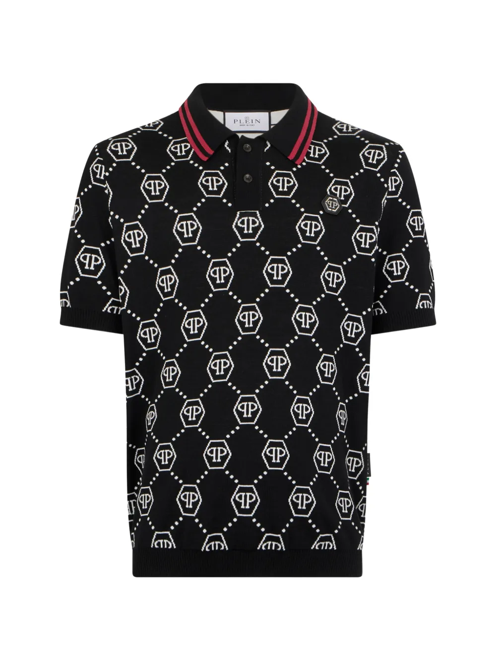 Philipp Plein jacquard monogram polo shirt - Nero