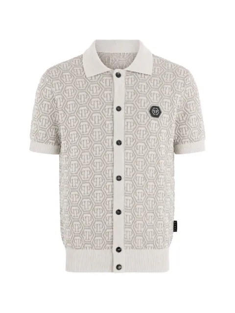 Philipp Plein buttoned-up polo shirt jacquard monogram