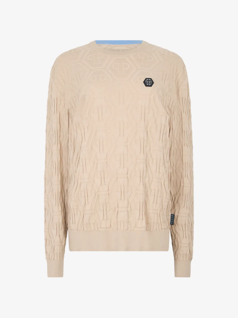 Philipp Plein monogram-pattern round-neck sweater | Neutrals | Image 1